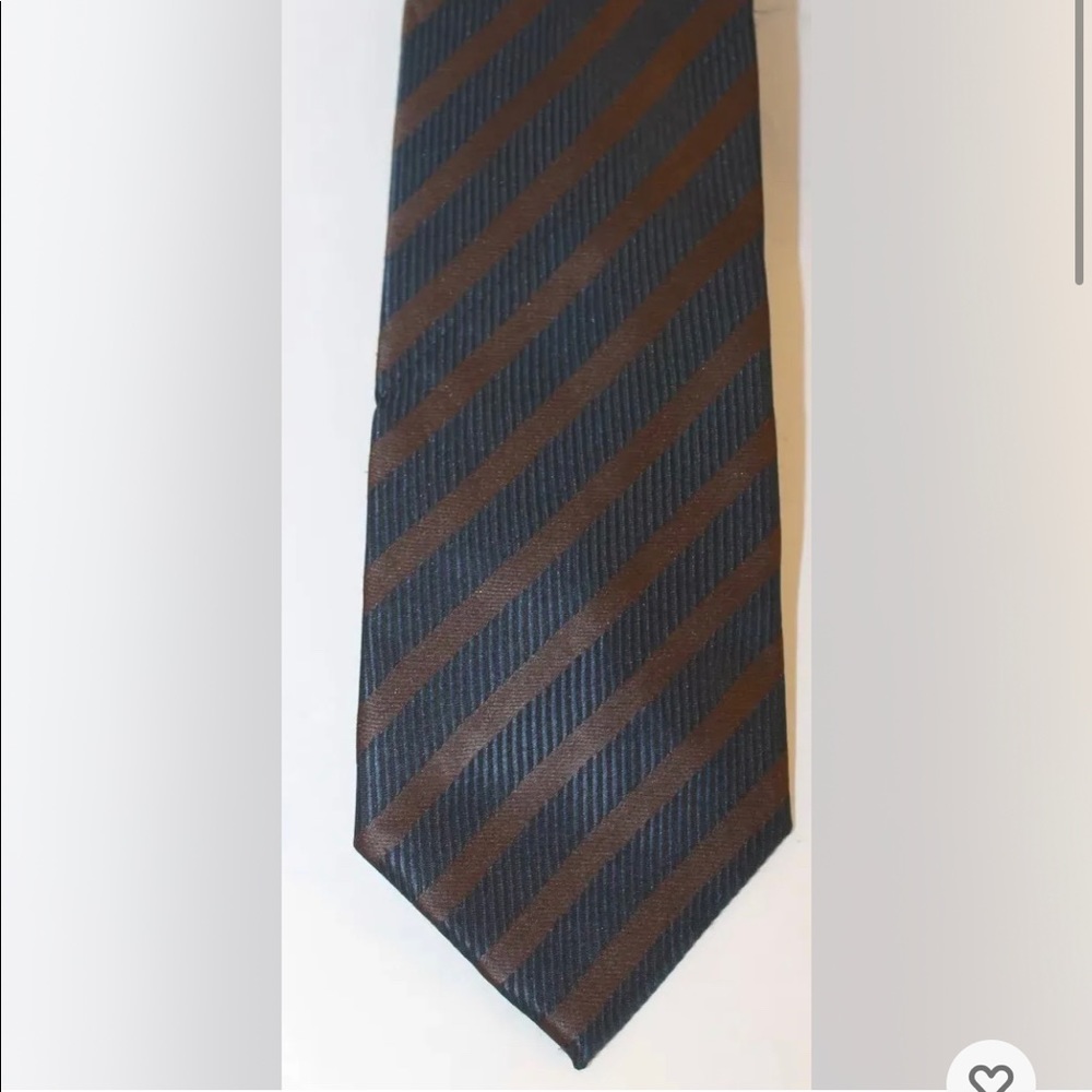 2/$20 Casanova Venezia Men Neck Tie 100% Silk Italy Made Brown Blue Striped